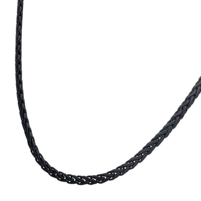 INOX JEWELRY Chains Black Stainless Steel 5mm Matte Finish Spiga Chain