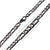 INOX JEWELRY Chains Black Stainless Steel Figaro Chain NSTC27873K-22
