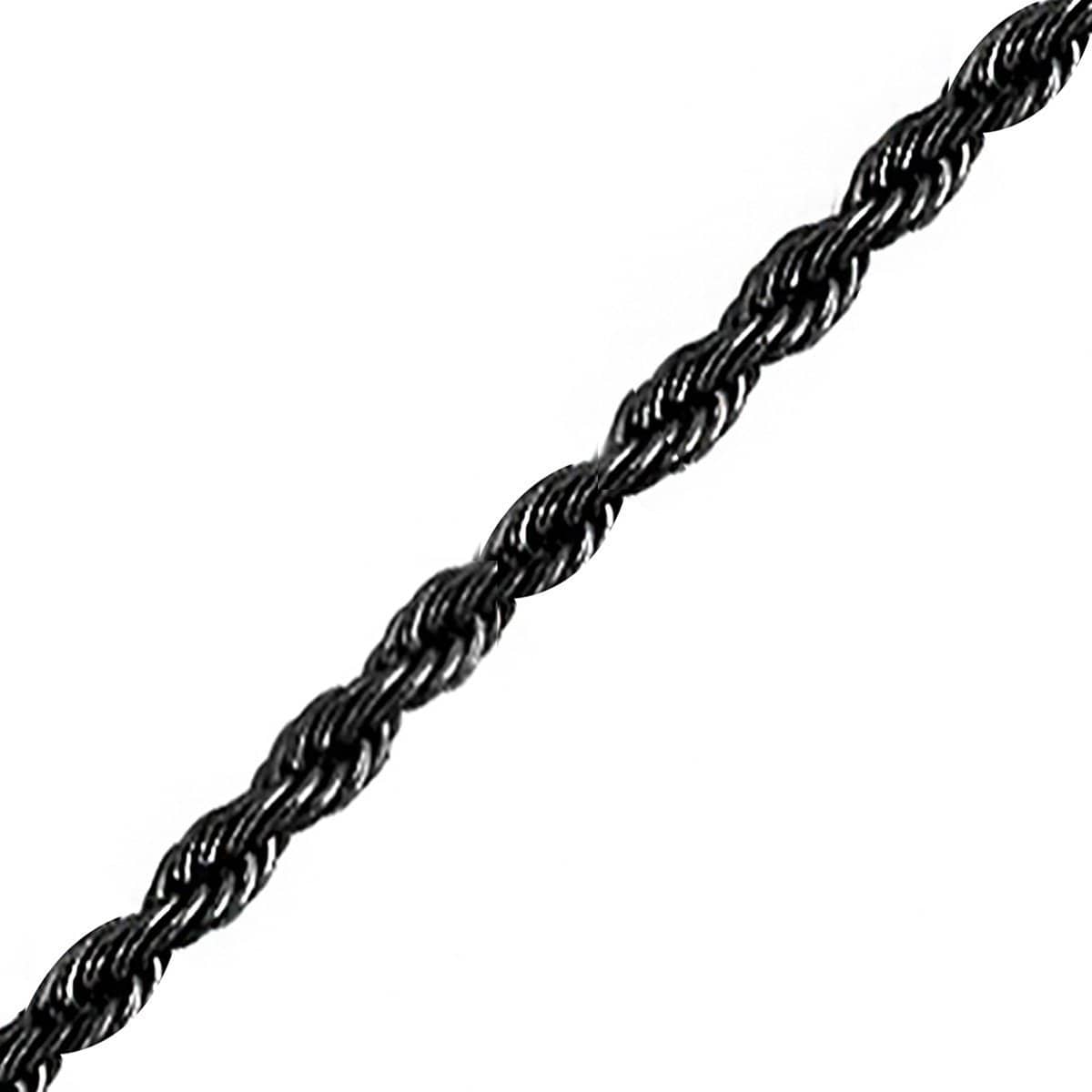 INOX JEWELRY Chains Black Stainless Steel Polished 3mm Rope Chain