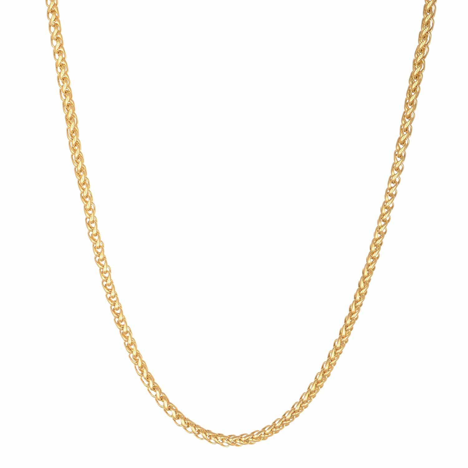 Buy Gold Stainless Steel Polished mm Round Wheat Chain Online