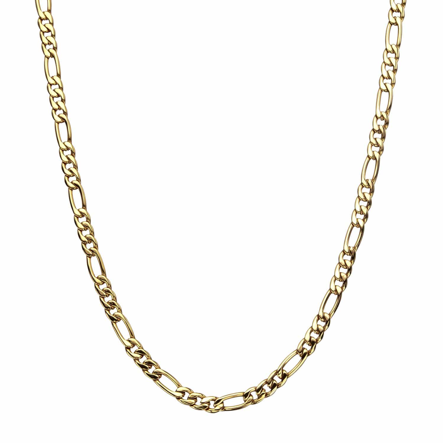 Buy Gold Stainless Steel Polished 6mm Classic Figaro Chain Online Inox Jewelry India