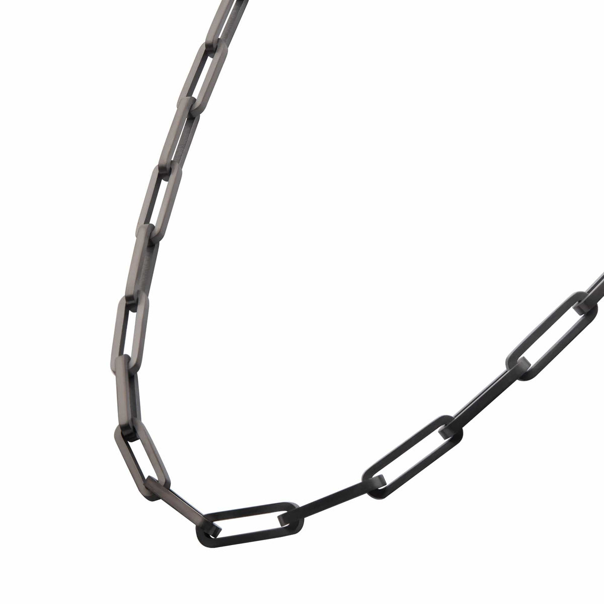 INOX JEWELRY Chains Gunmetal Silver Tone Stainless Steel 6mm Paperclip Link Chain