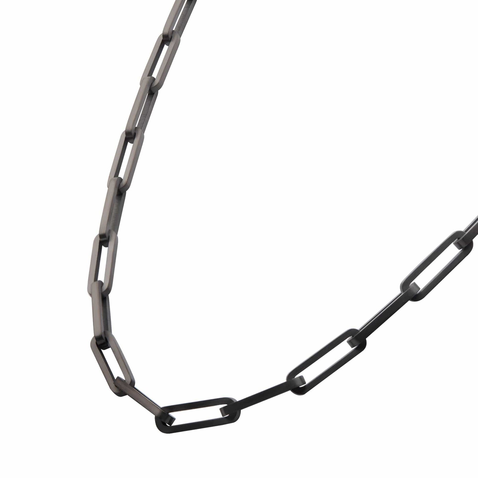 INOX JEWELRY Chains Gunmetal Silver Tone Stainless Steel 6mm Paperclip Link Chain