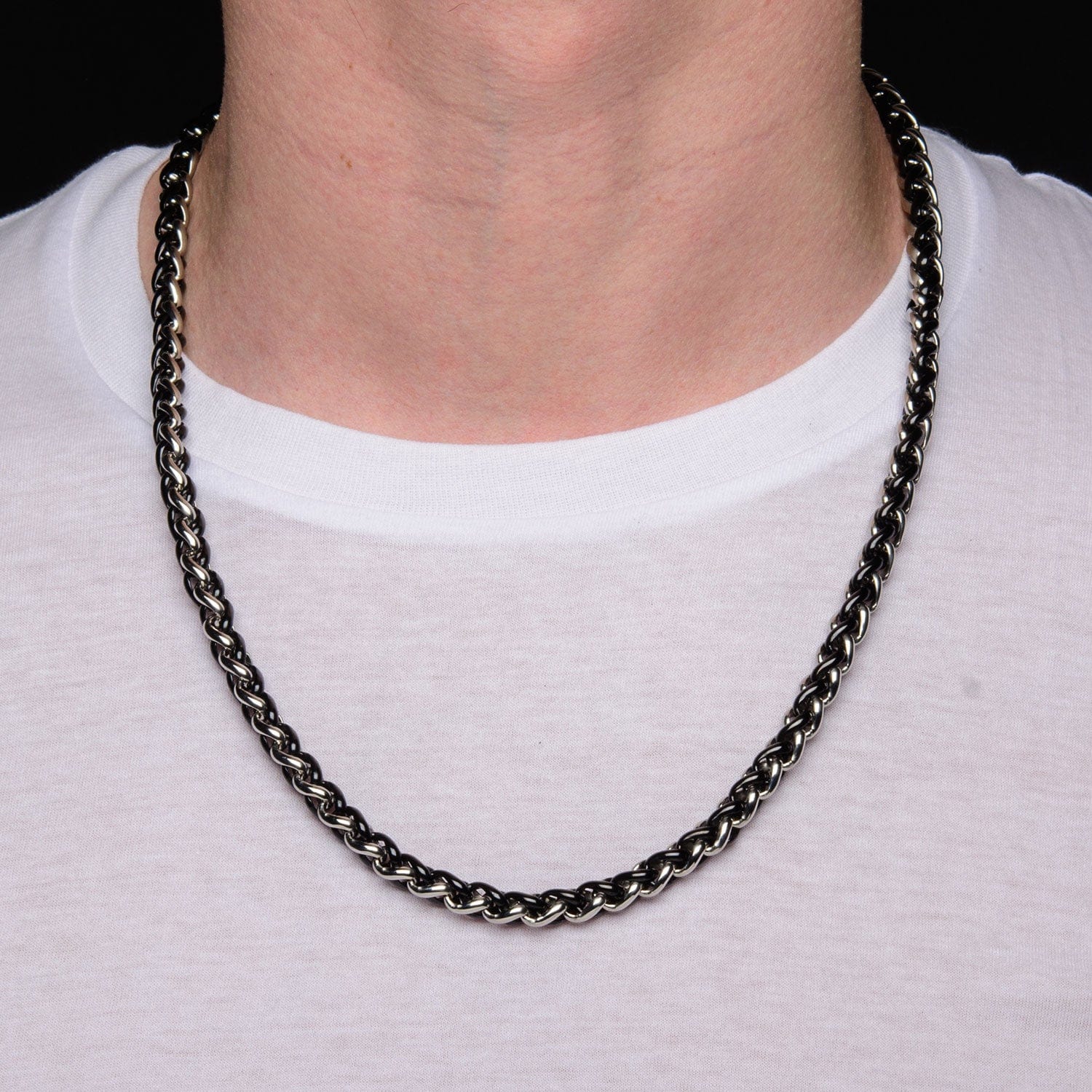 Buy Men's Stainless Steel Wheat Chain Necklace Online - Inox