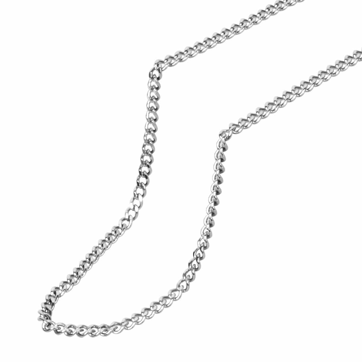 INOX JEWELRY Chains Silver Tone Stainless Steel 2mm Two-Face Diamond Cut Design Chain
