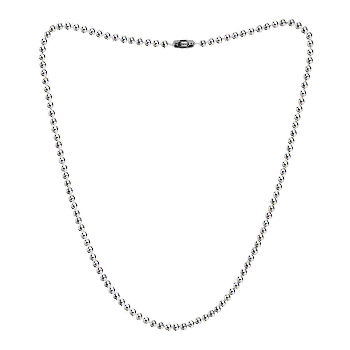 INOX JEWELRY Chains Silver Tone Stainless Steel 3mm Ball Chain