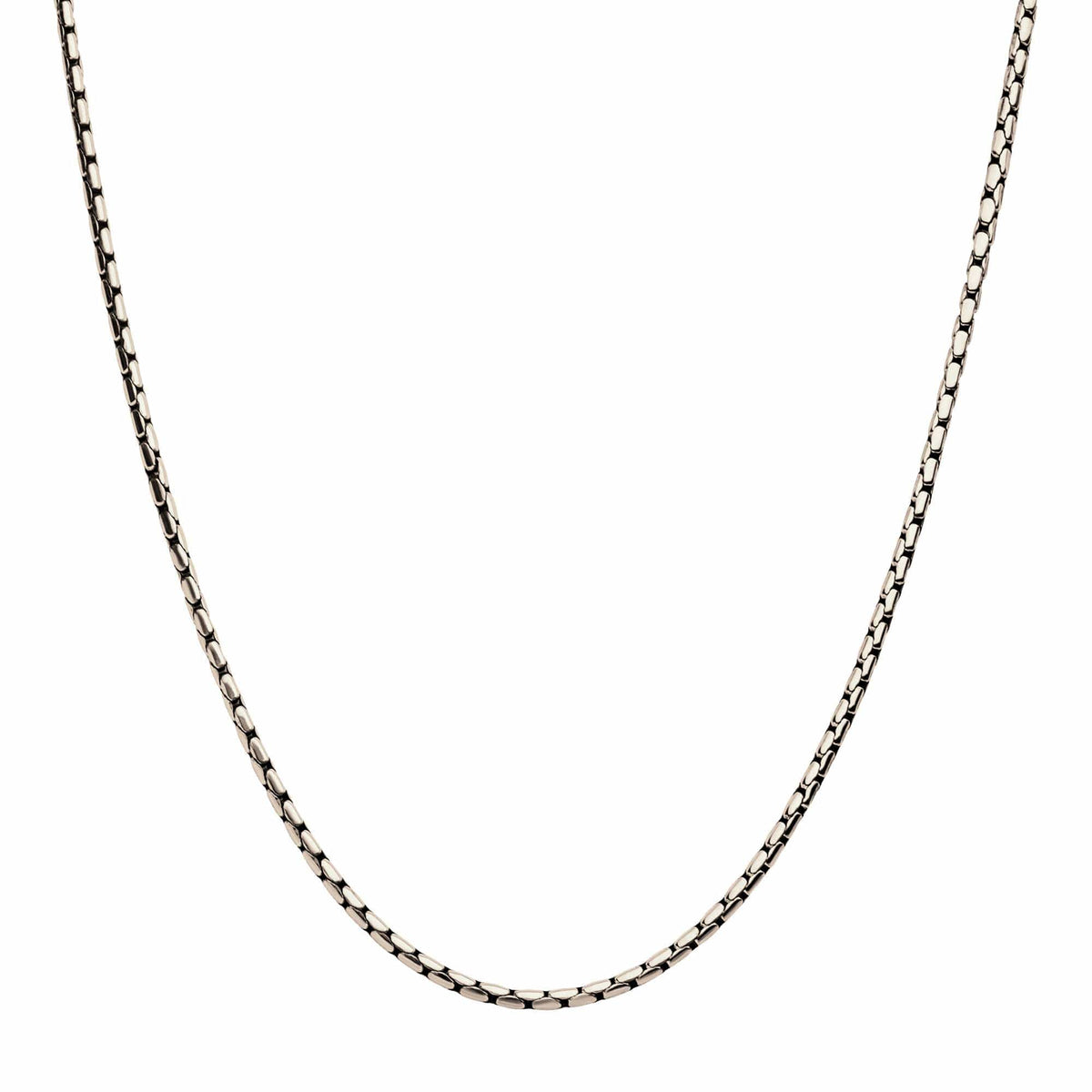 INOX JEWELRY Chains Silver Tone Stainless Steel 3mm Boston Link Chain