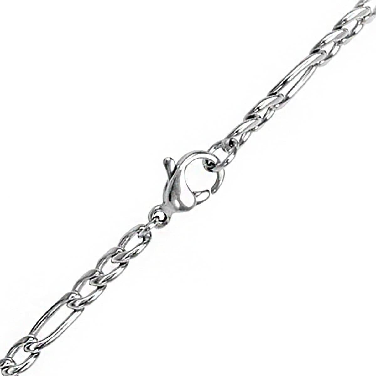 INOX JEWELRY Chains Silver Tone Stainless Steel 3mm Figaro Polished Chain