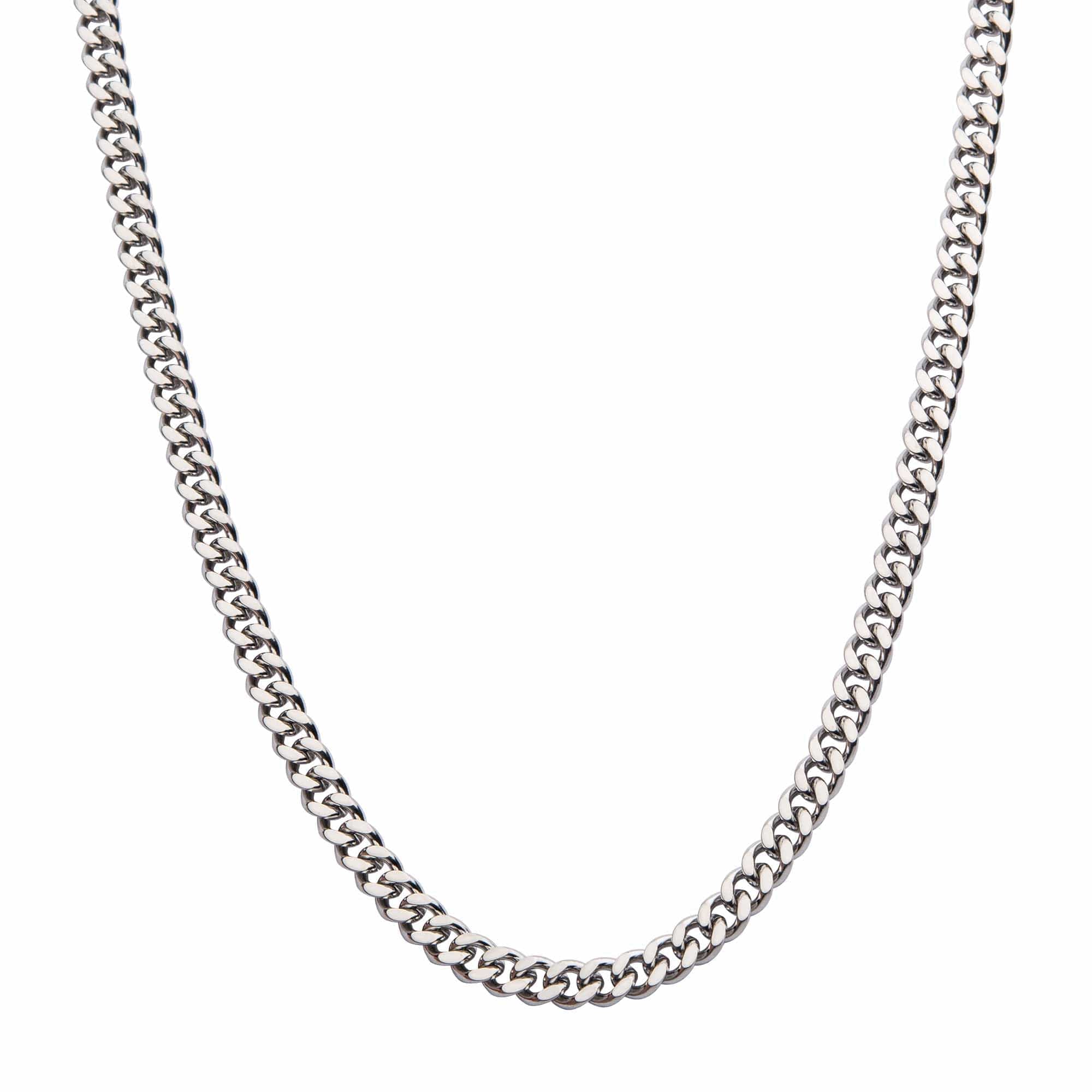 Buy Silver Tone Stainless Steel 4mm Diamond Cut Curb Chain