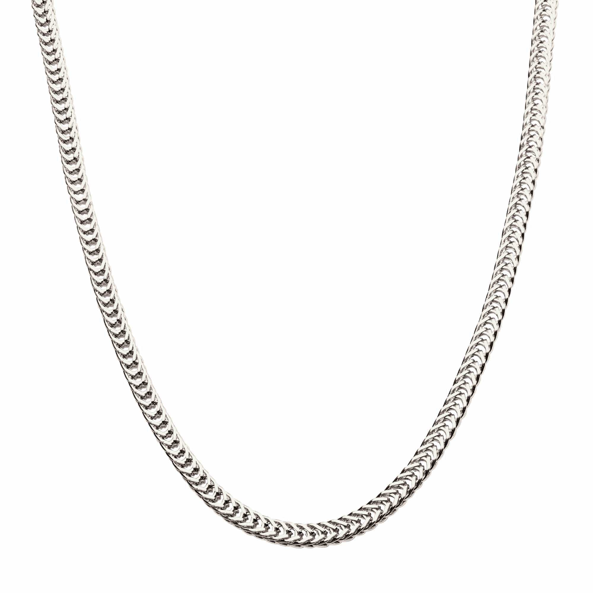 INOX JEWELRY Chains Silver Tone Stainless Steel 4mm Foxtail Chain