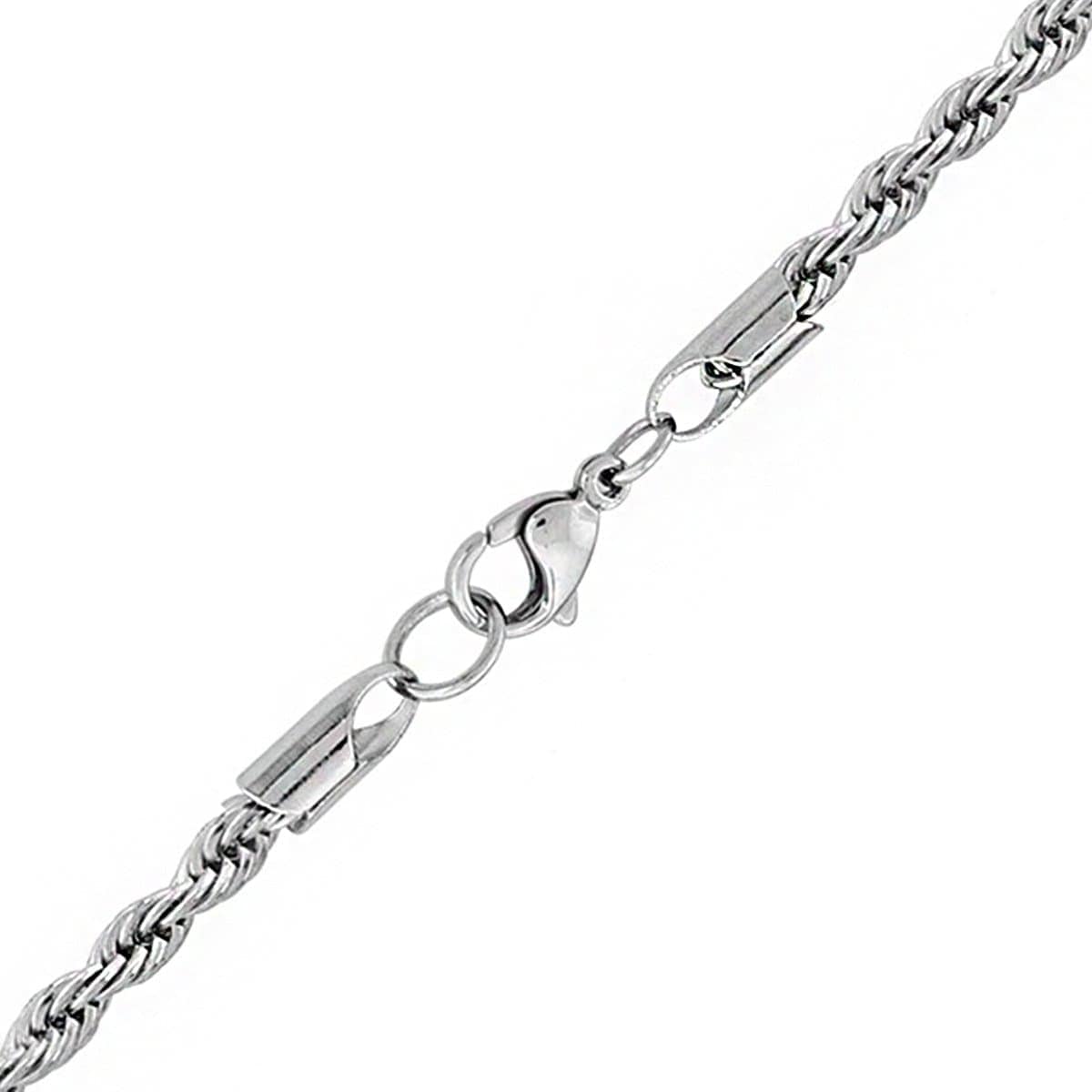 INOX JEWELRY Chains Silver Tone Stainless Steel 5mm French Rope Chain NSTC050-30