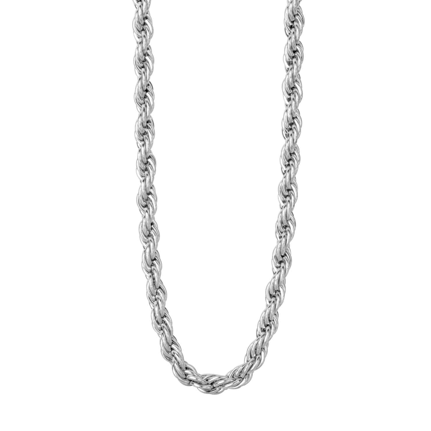 INOX JEWELRY Chains Silver Tone Stainless Steel 5mm French Rope Chain NSTC050-30