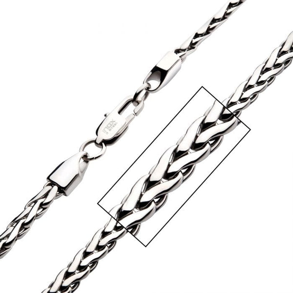 Buy Stainless Steel 5mm High Polished Finish Spiga Chain Necklace ...