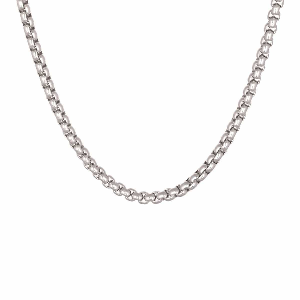 INOX JEWELRY Chains Silver Tone Stainless Steel 5mm Polished Bold Box Link Chain