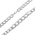 INOX JEWELRY Chains Silver Tone Stainless Steel 8 mm Round Curb Chain