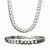 INOX JEWELRY Chains Silver Tone Stainless Steel 8mm Curb Chain and Bracelet Set NSTC0408-SET