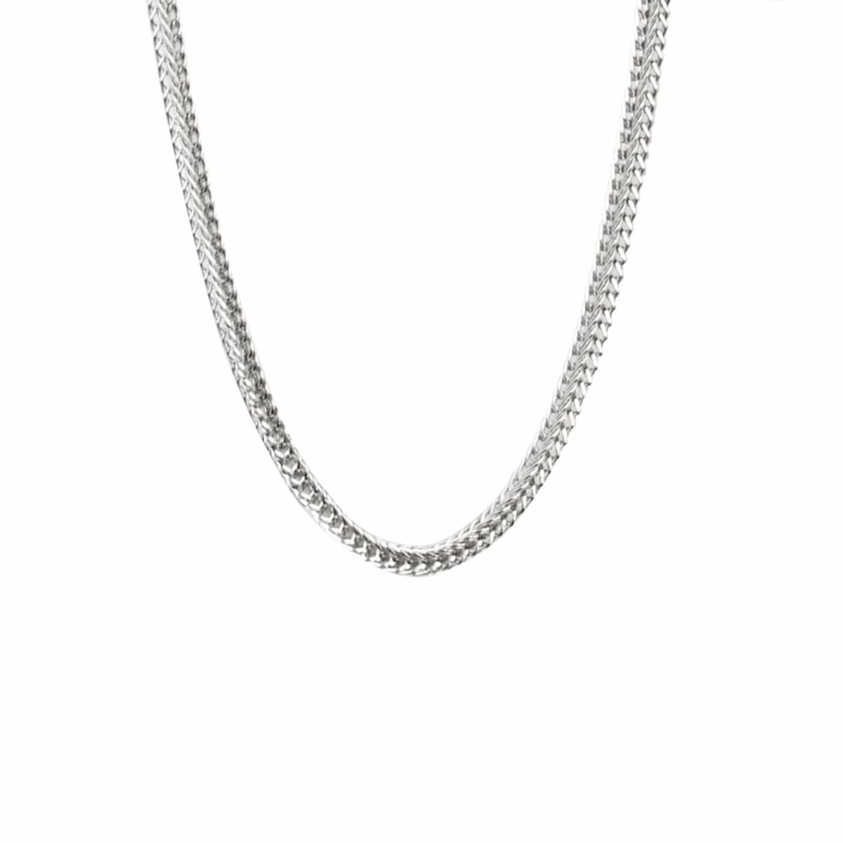 INOX JEWELRY Chains Silver Tone Stainless Steel Polished 1mm Square Wheat Chain