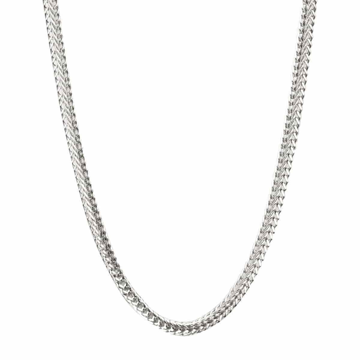 INOX JEWELRY Chains Silver Tone Stainless Steel Polished 1mm Square Wheat Chain