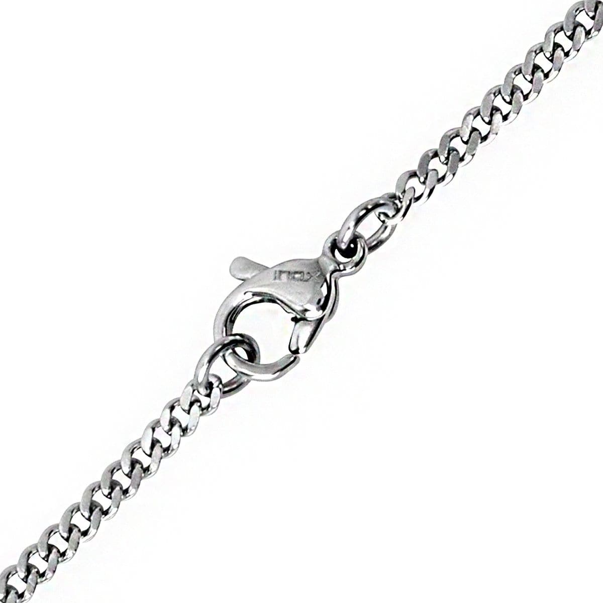 INOX JEWELRY Chains Silver Tone Stainless Steel Polished 2mm Flat Curb Chain
