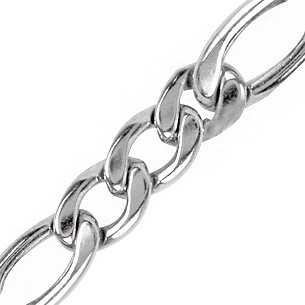 INOX JEWELRY Chains Silver Tone Stainless Steel Polished 9mm Classic Figaro Chain