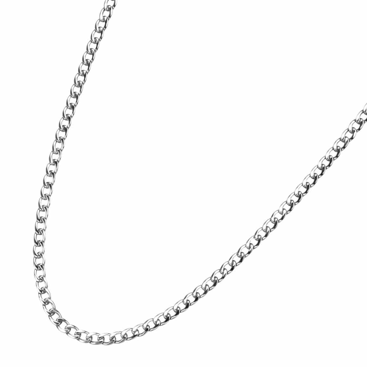 INOX JEWELRY Chains Silver Tone Stainless Steel Small 4.8mm Round Curb Chain