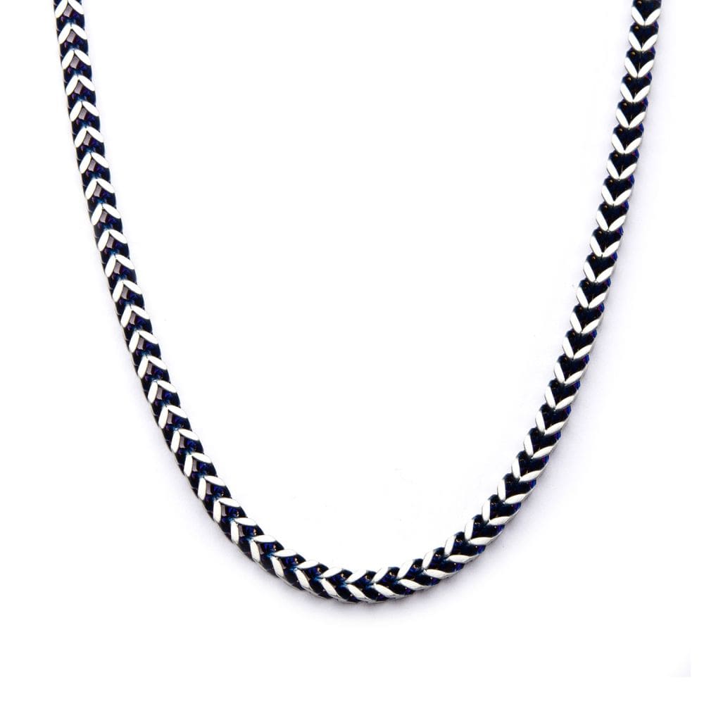 INOX JEWELRY Chains Steel Blue IP Franco Chain Set NSTC7624B-22
