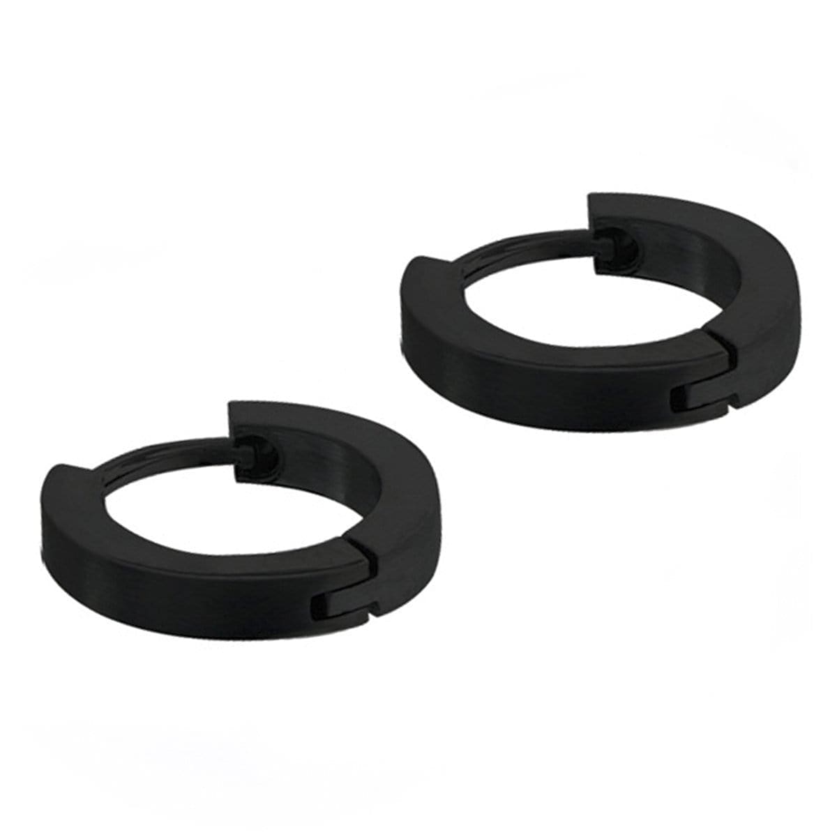 INOX JEWELRY Earrings Black Stainless Steel 2.5mm Huggies SSE118K