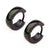 INOX JEWELRY Earrings Black Stainless Steel 4mm Solid Bali SSE11617K