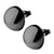 INOX JEWELRY Earrings Black Stainless Steel Large Round Dome Studs SSE4714K
