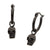 INOX JEWELRY Earrings Black Stainless Steel Matte Finish Skull Dangle Drop Earrings SSEH113MB