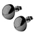 INOX JEWELRY Earrings Black Stainless Steel Medium Round Dome Studs SSE4712K