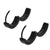 INOX JEWELRY Earrings Black Stainless Steel Single Row White Square Cut CZ Huggies SSE030K