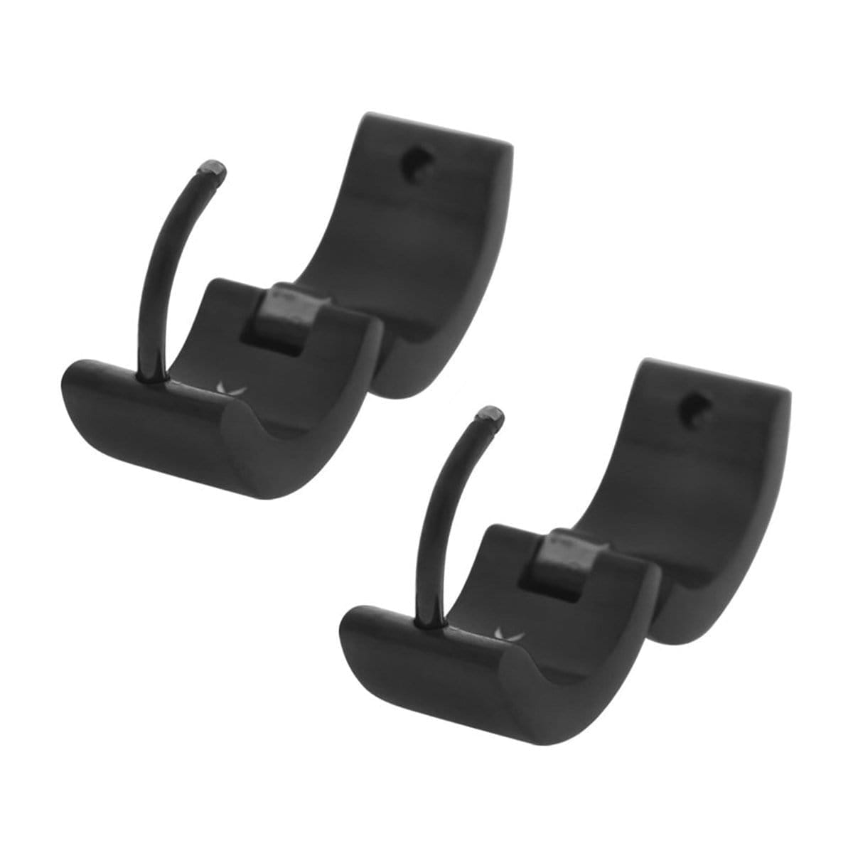 INOX JEWELRY Earrings Black Stainless Steel Thick Huggies SSE520B-6