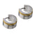 INOX JEWELRY Earrings Golden Tone and Silver Tone Stainless Steel 7mm Dual Tone Huggies SSE282
