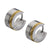 INOX JEWELRY Earrings Golden Tone and Silver Tone Stainless Steel 7mm Dual Tone Huggies SSE282
