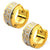 INOX JEWELRY Earrings Golden Tone and Silver Tone Stainless Steel Dual Tone Greek Key Huggies SSE8541