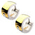INOX JEWELRY Earrings Golden Tone and Silver Tone Stainless Steel Dual Tone Huggies SSE8542