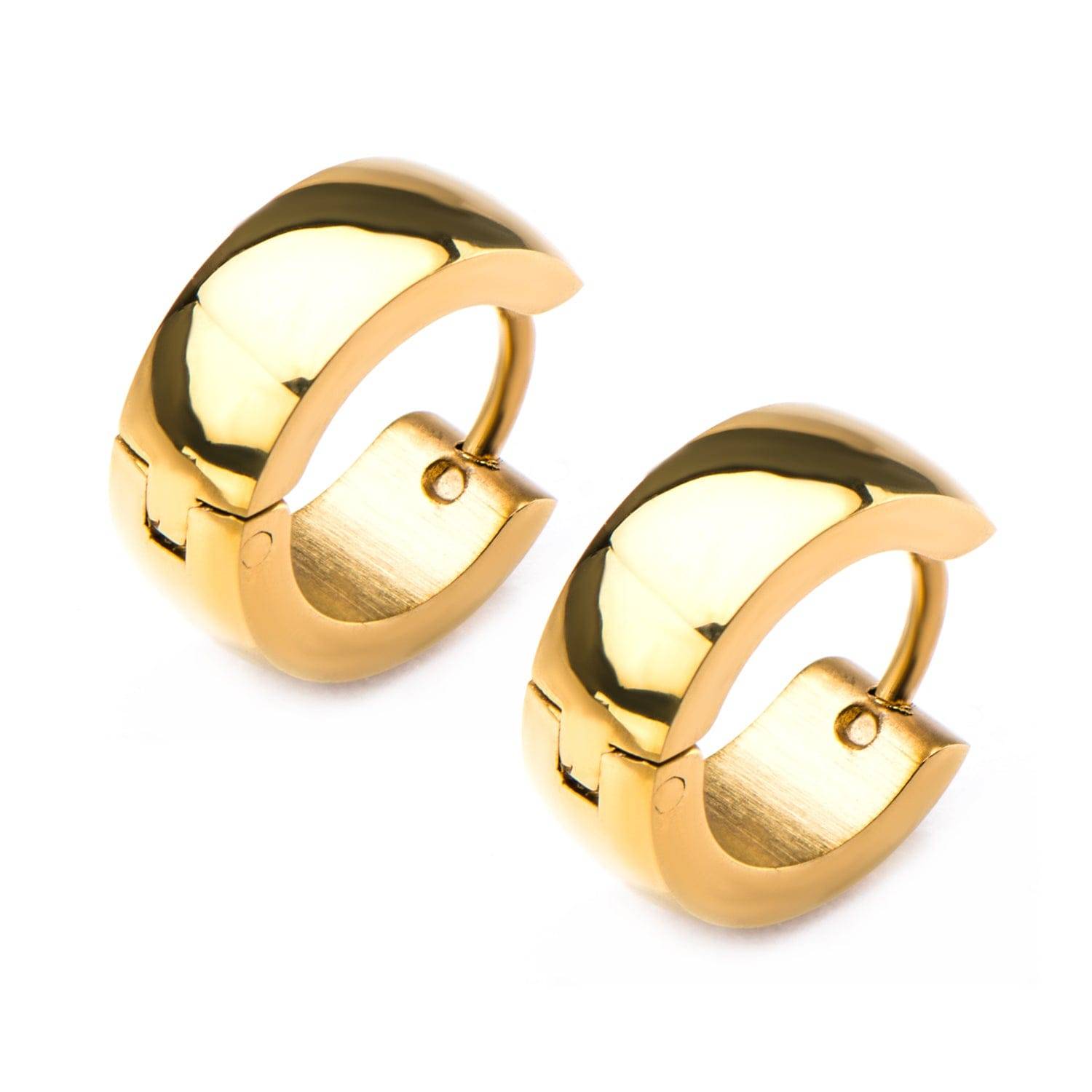 INOX JEWELRY Earrings Golden Tone Stainless Steel 5mm Solid Bali SSE11618GP