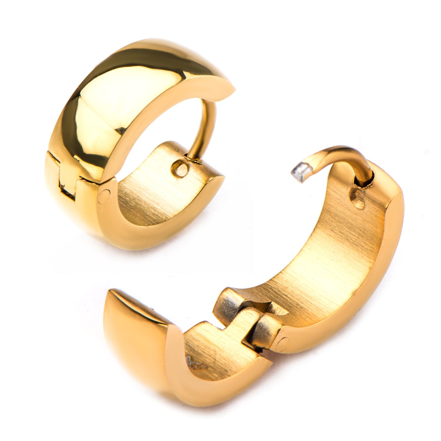 INOX JEWELRY Earrings Golden Tone Stainless Steel 5mm Solid Bali SSE11618GP