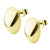 INOX JEWELRY Earrings Golden Tone Stainless Steel Medium Oval Dome Studs SSE4810G