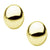 INOX JEWELRY Earrings Golden Tone Stainless Steel Small Oval Dome Studs SSE4808G