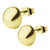 INOX JEWELRY Earrings Golden Tone Stainless Steel Small Round Dome Studs SSE4710G