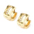 INOX JEWELRY Earrings Golden Tone Stainless Steel with CZ 7mm Bali SSE323176GLD
