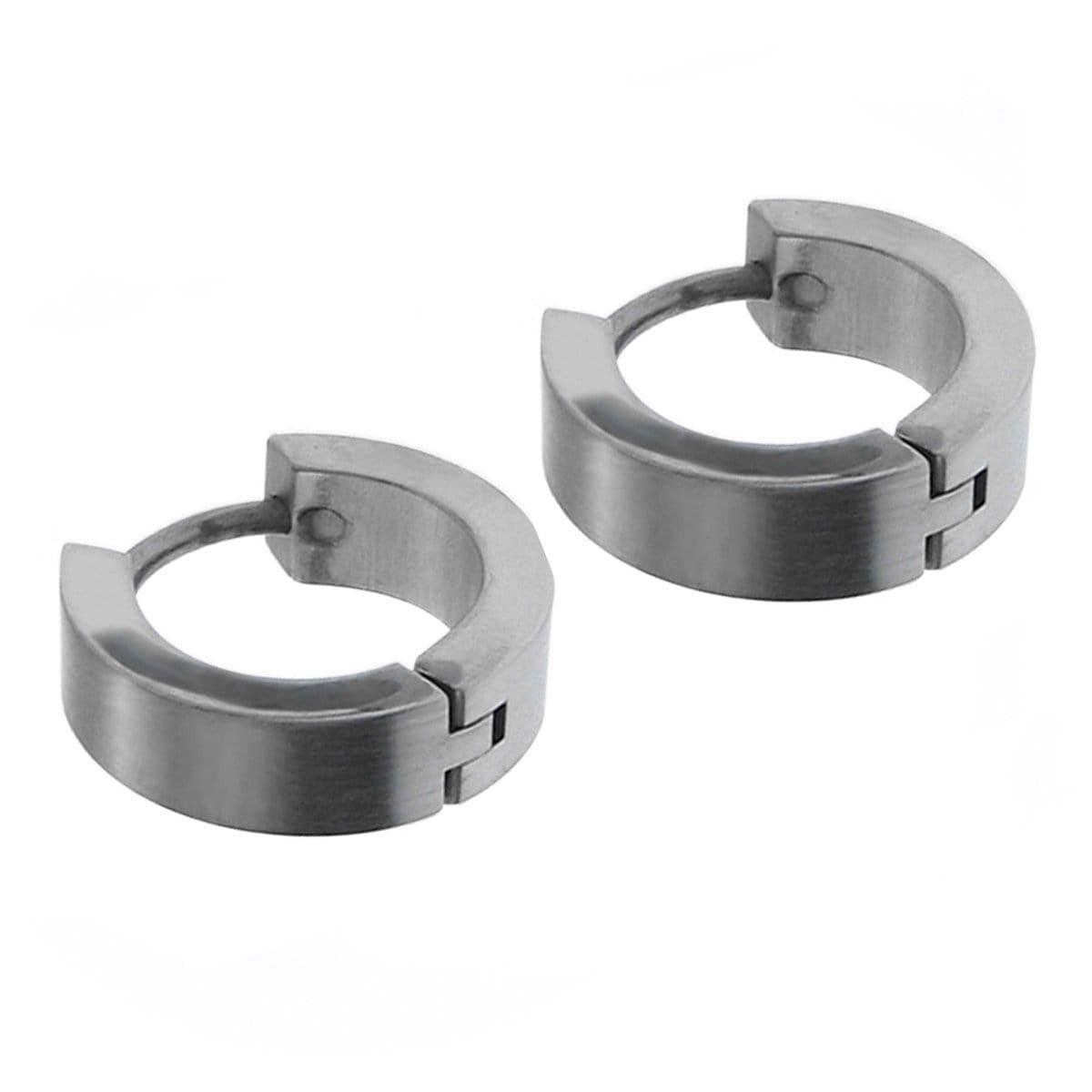 INOX JEWELRY Earrings Silver Tone Stainless Steel Classic 3.8mm Huggies SSE119