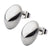 INOX JEWELRY Earrings Silver Tone Stainless Steel Medium Oval Dome Studs SSE4810