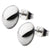 INOX JEWELRY Earrings Silver Tone Stainless Steel Small Oval Dome Studs SSE4808