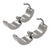 INOX JEWELRY Earrings Silver Tone Stainless Steel Triple Row Dark Gray Hematite Huggies SSE5159HM