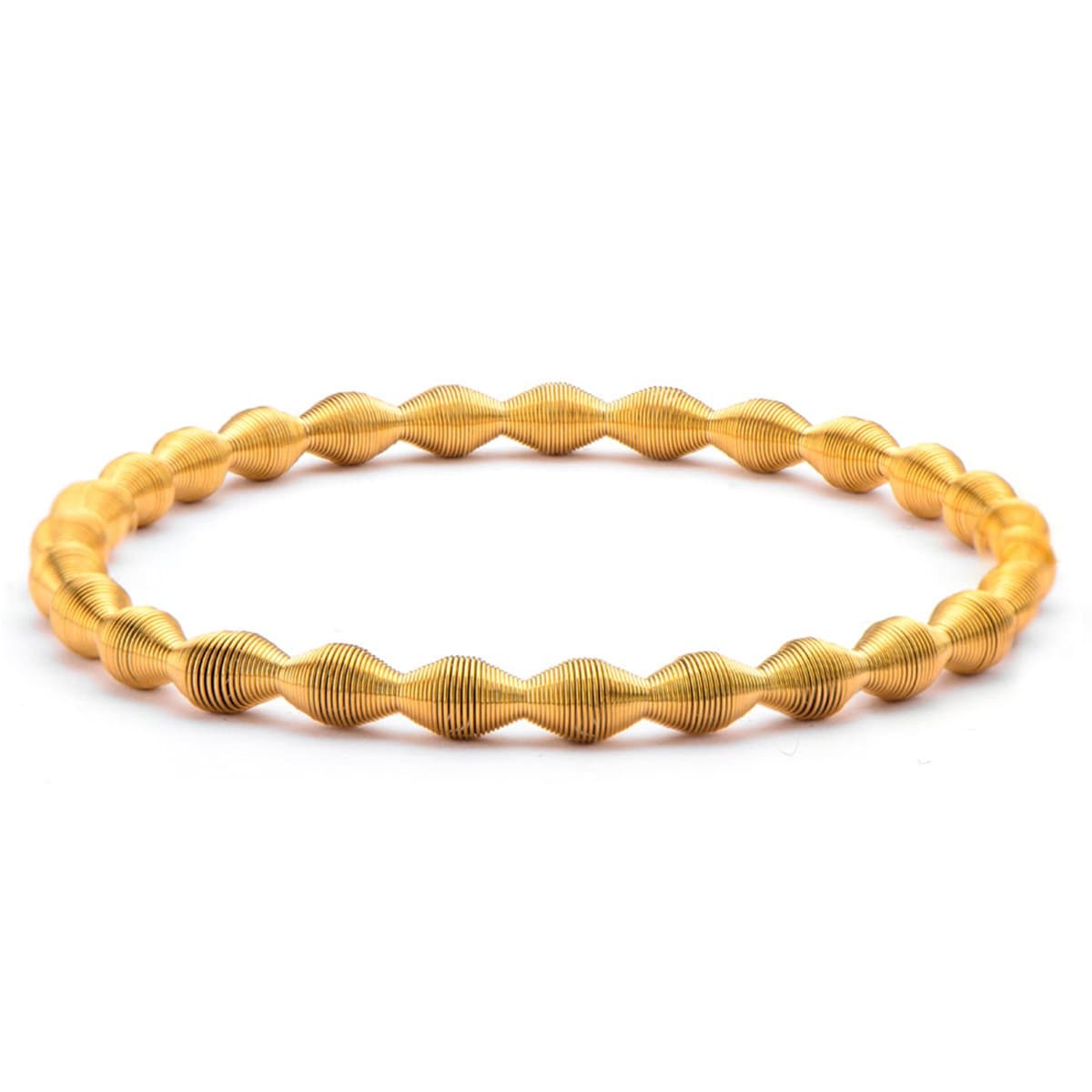 INOX JEWELRY Ladies Bracelets Gold Stainless Steel Polished Spring Stretch Bracelet BR633G