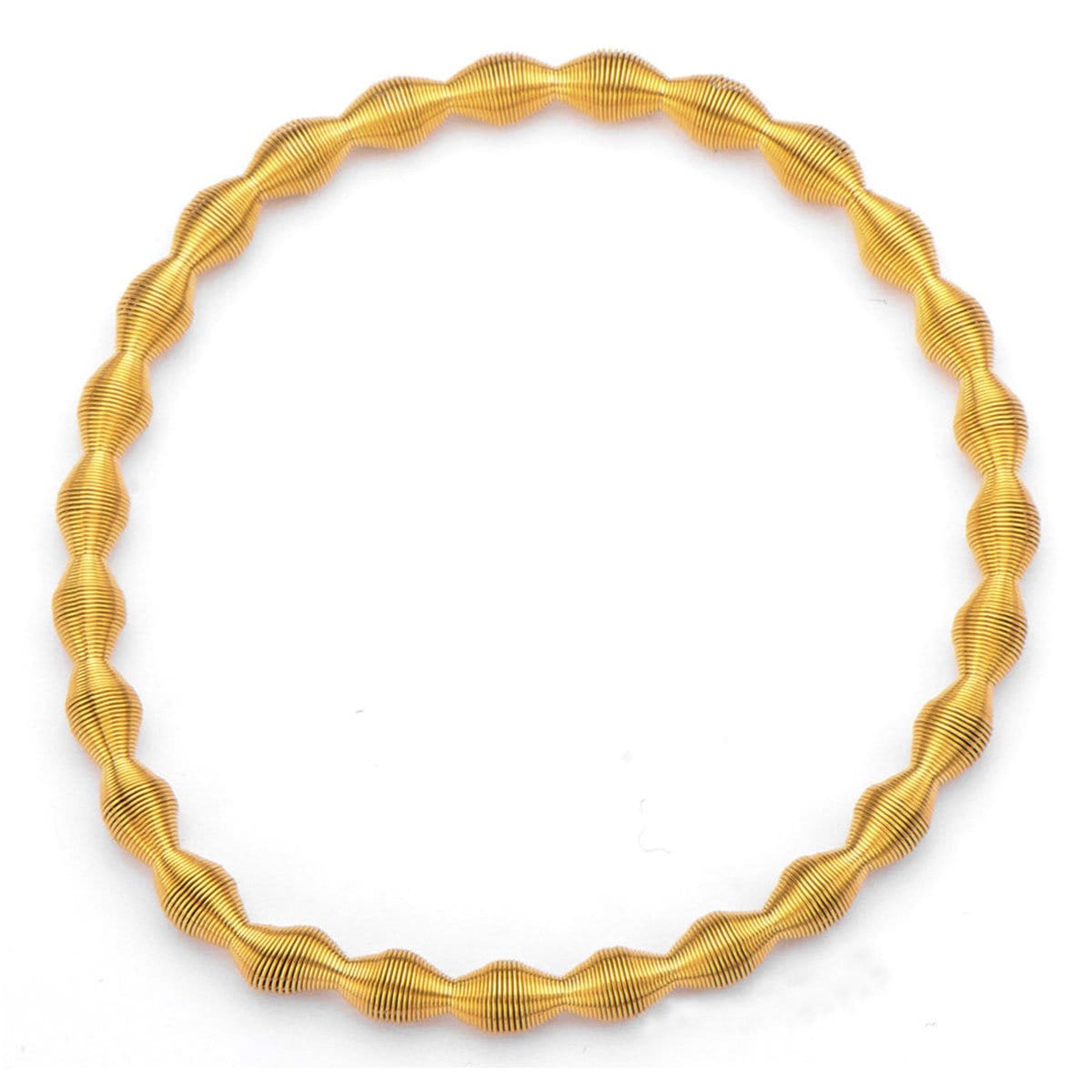 INOX JEWELRY Ladies Bracelets Gold Stainless Steel Polished Spring Stretch Bracelet BR633G