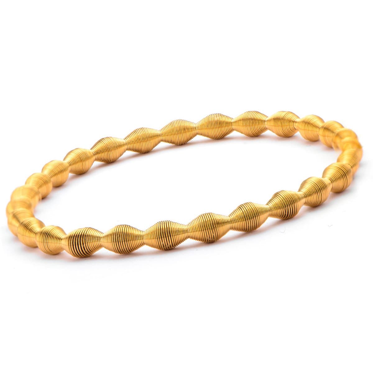 INOX JEWELRY Ladies Bracelets Gold Stainless Steel Polished Spring Stretch Bracelet BR633G